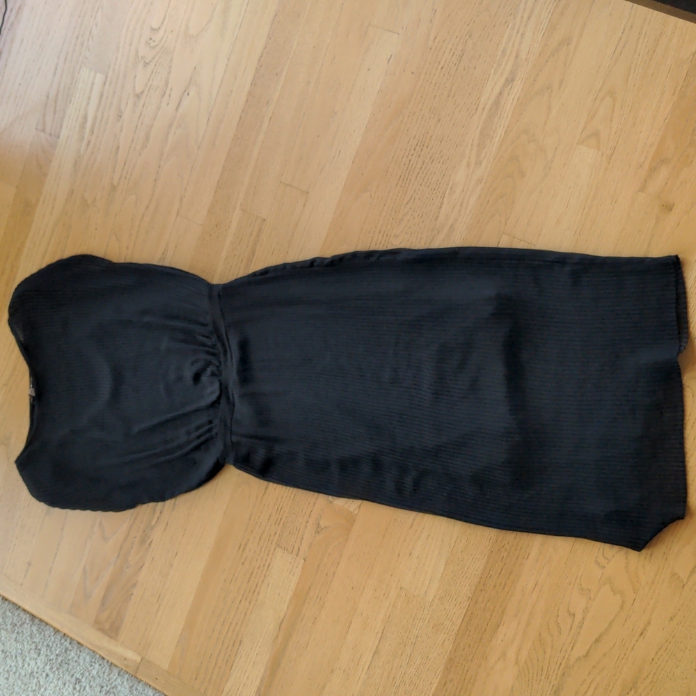 Anthropologie Black Pleated Dress